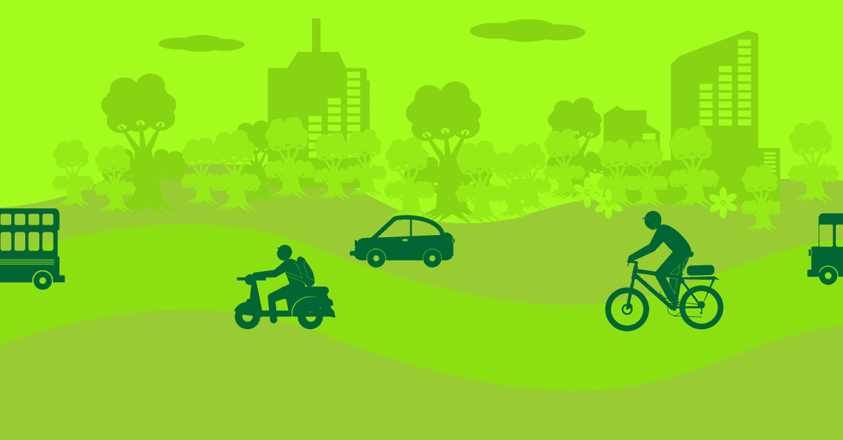 Eco-friendly Alternative Transport. Vector Illustration Of A