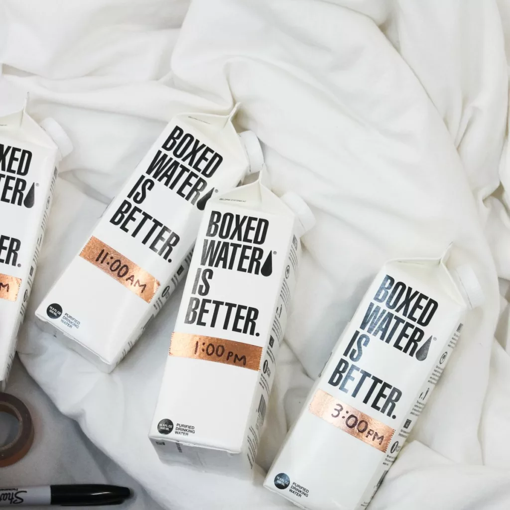 sustainable packaging solutions- BOXED water

