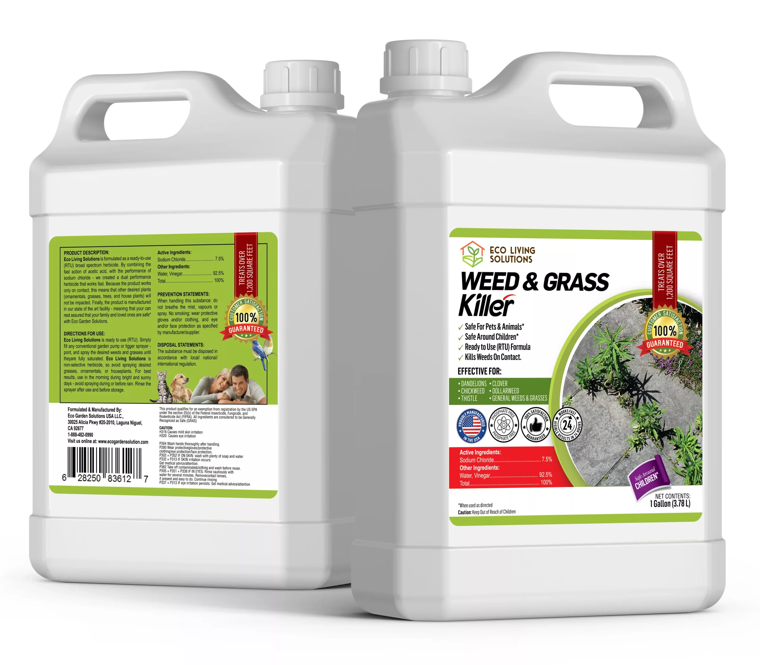 Eco-Garden Pro Organic Vinegar Weed Killer & Grass Killer - 1 Gallon