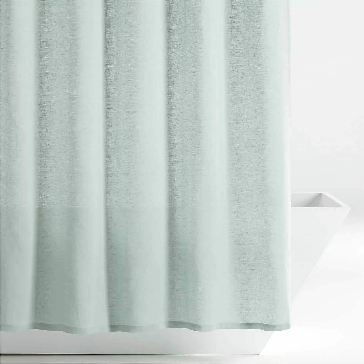 iceberg green linen shower curtain jpg